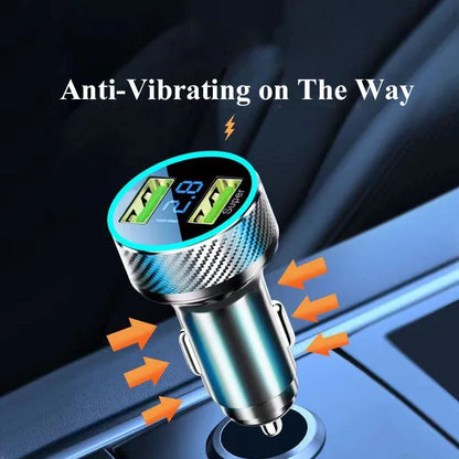 2 in 1 USB Car Charger Adapter 300W Super Fast Charge with Voltage Monitor for iPhone Samsung iPad Huawei Oneplus OPPO VIVO.