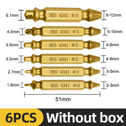 TOOLEYE Beschädigte Schraube Extractor Set Zentrum Bohrer Set Holzbearbeitung Werkzeuge Gebrochene Bolzen Extractor Schrauben Schrauben Entferner Extractor
