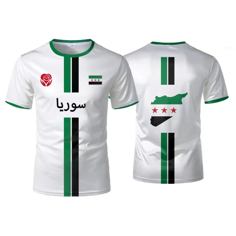 Syria Football T Shirts Men's Sports T-shirts Syrian Flag Street Oversized Tops Unisex Casual Graphic Tees Tops Y2k Mens Gifts.
