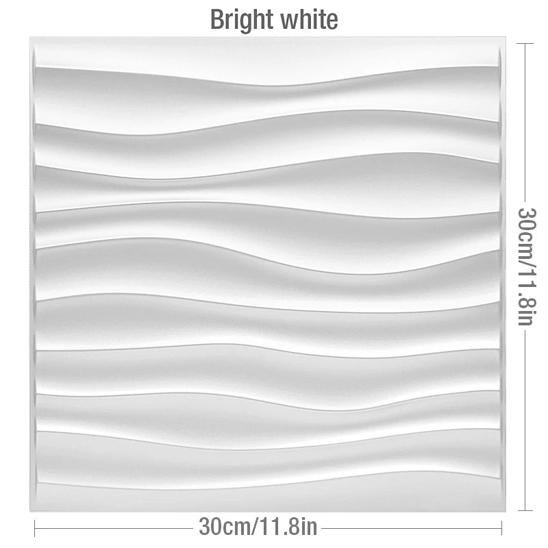 12pcs 30x30cm Super 3D Art Wall Panel PVC Waterproof 3D Wall Sticker Decor Tiles Diamond Design DIY Home Decor 11.81'' X 11.81''