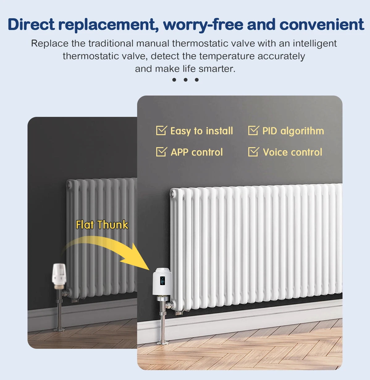 WiFi/Ble/Zigbee Tuya Smart TRV Radiator Actuator Valve Thermostatic Radiator Valve Temperature Controller Alexa Google Home
