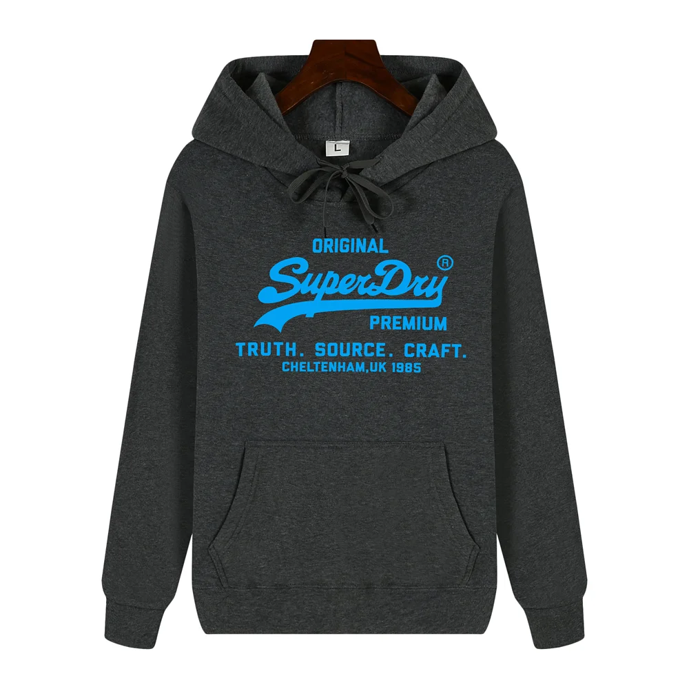 SUPERDRY Brand Men's Autumn and Winter Fashion Casual Hooded Sweatshirt Street Hip-hop Retro Sweatshirt Sports Men's Hoodie.