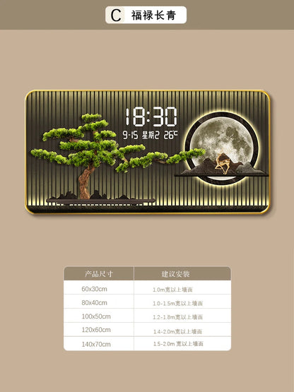 Temperatur Wohnzimmer Wanduhr Büro Horizontal Moderne Digitale Wanduhr Küche Design Horloge Murale Hause Dekoration