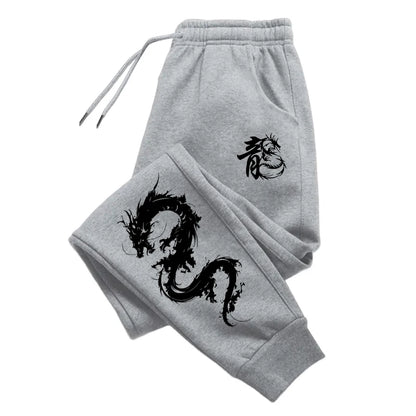 Chinese Dragon Tracksuit Hooded Sweatshirt Sweatpants City Vibe Hoodie 2 Piece Set Autumn Winter Men's Daily Casual Sport Outfit.