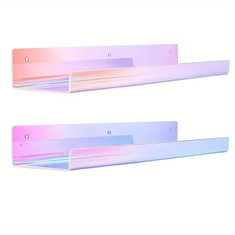 KUUJOJO Acryl-Bücherregal, Acryl-Regale zur Wandaufbewahrung, Nagellack-Organizer, Wand, Ausstellungsregal-Organizer für Badezimmer, Livi