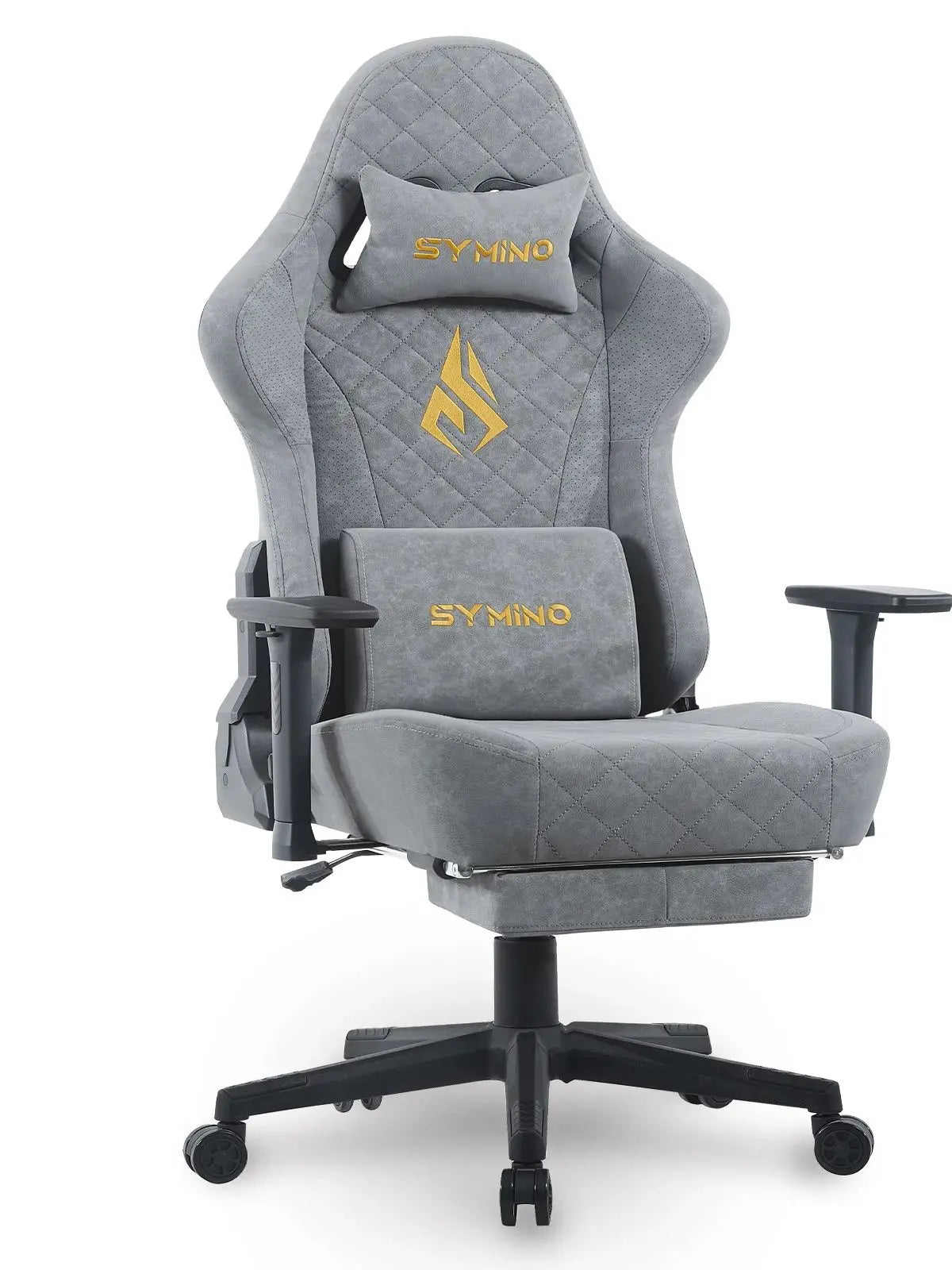 Symino Gaming-Stuhl mit Fußstütze, PC-Stuhl im Racing-Stuhl-Design, Vintage-PU-Leder, ergonomischer Bürostuhl