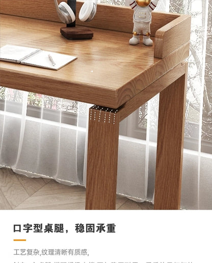 Solid wood double desk against the wall Long table Household simple modern student writing desk Study table Office computer desk