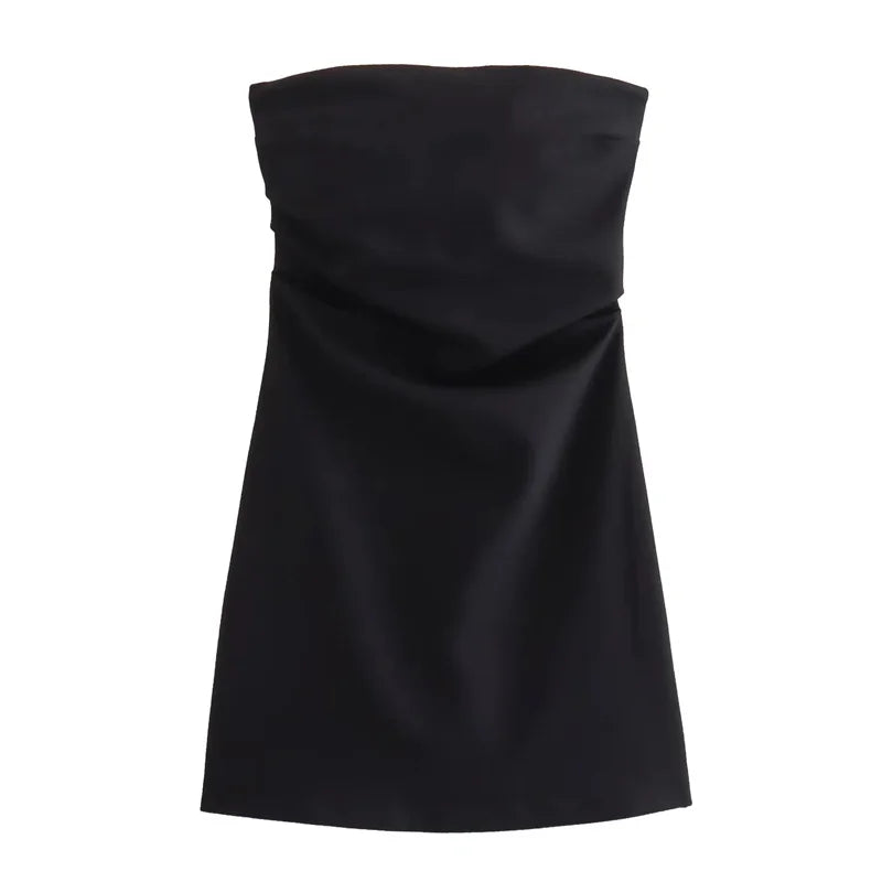 MUJER Off Schulter Mini Kleid Frau Blau Schwarz Weiß, Figurbetontes Kleid Frauen Backless Ärmellose Sommer Sexy Party Kurze Kleider.