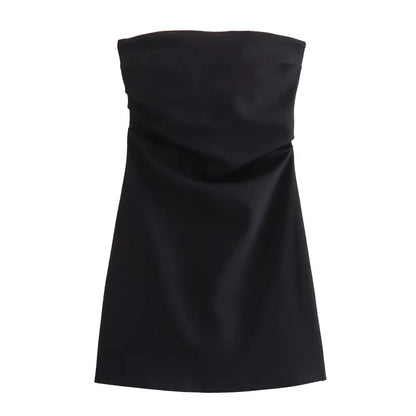 MUJER Off Schulter Mini Kleid Frau Blau Schwarz Weiß, Figurbetontes Kleid Frauen Backless Ärmellose Sommer Sexy Party Kurze Kleider.