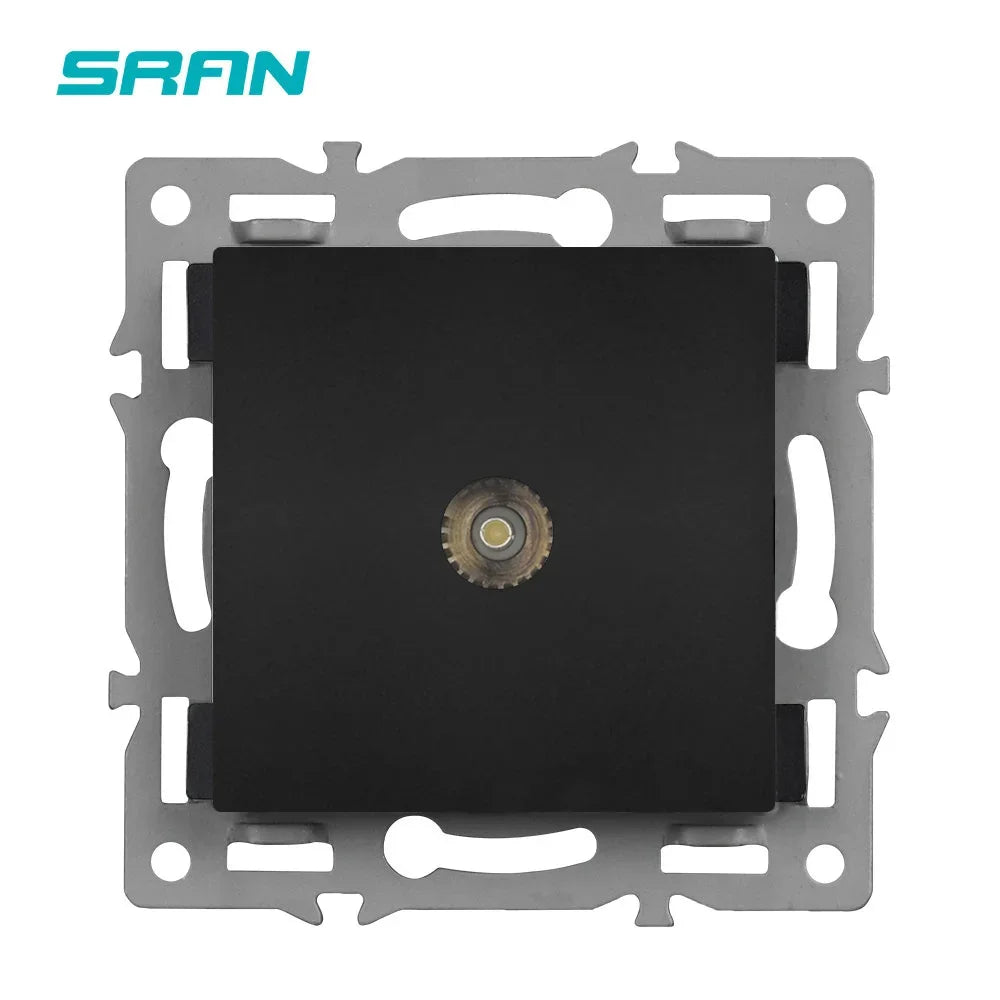 SRAN F6 Serie mehrere Rahmen schwarze Panel aus gehärtetem Glas, EU FR UN-Steckdosen und Schalter Dimmer-Lüfter-Fußlampe Rj45 RJ11Module DIY