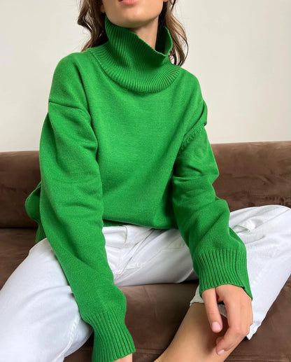 Herbst Und Winter Verdickte Rollkragenpullover frauen Lose Faul Gestrickte Pullover Silhouette Casual Pullover