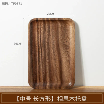 Wooden Tray Rectangular Solid Wooden Serving Tray Coffee Dessert Tea Storage Tray Kitchen Accessories.