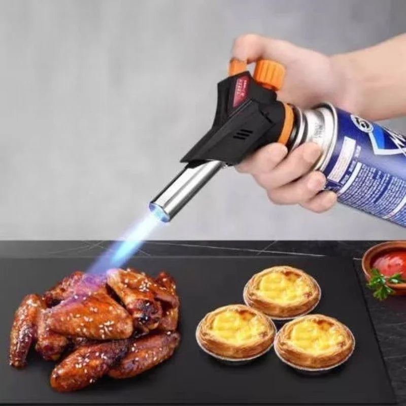 Torch Cooking AutoIgnition Butane Gas Welding-Burner Welding Gas Burner Flame Gas Torch Flame Gun Blow for BBQ Camping Cooking.