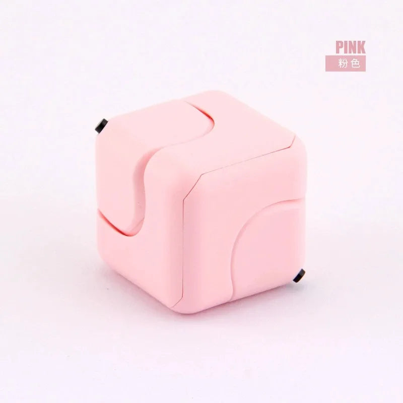 Fidget Cube with Spinner, Multifunction Stress Relief Puzzle Toy for Adults, 6-Side Mini Square Finger Toy for Anxiety ADHD.