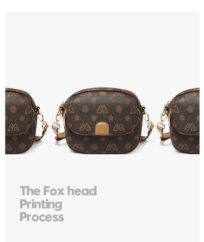 FOXER Women Small Shoulder Bag Fashion Monogram PVC Lady Crossbody Handbag with Adjustable Strap