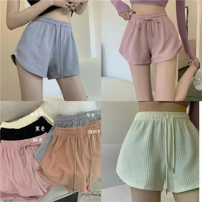 Women Gym Fitness Running Shorts Women's Summer Thin Style Loose Casual Large Size Wide Leg High Waist A-word Sports Hot Pants.