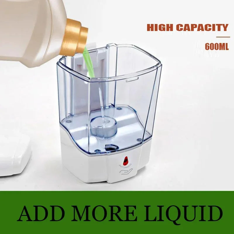 Automatischer berührungsloser Seifenspender 700 ml, wandmontierter, batteriebetriebener Sensor-Handwascher mit großem Fassungsvermögen für Badezimmer und Küche