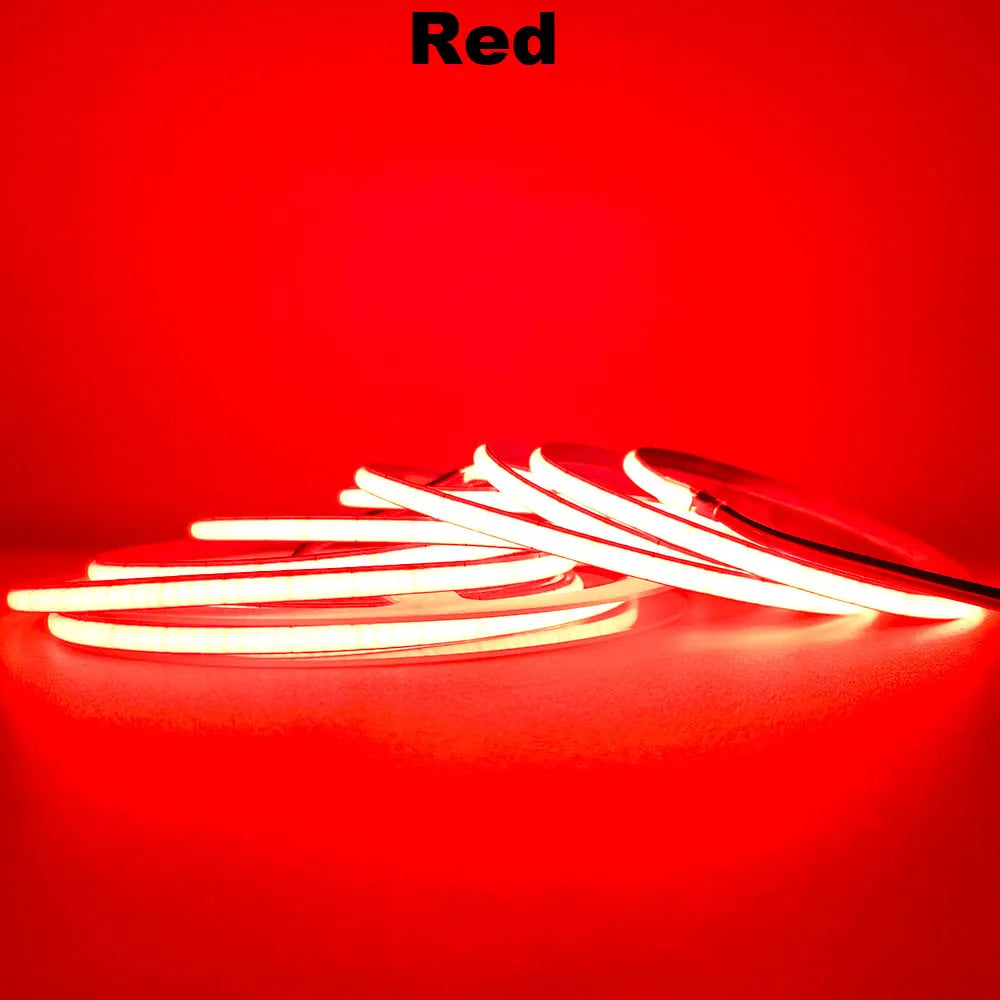 12V 24V COB LED Streifen 5mm/8mm PCB 400/480LEDs/m Flexible Rot/Grün/Blau/Rosa/Eisblau/Gelb Led Streifen Für Wohnkultur LED Lichter.
