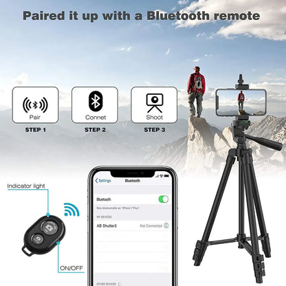 103cm Lightweight Camera Tripod For Mobile Tripod Camera Portable SLR Bluetooth-compatible Desktop Cam Stand Monopod Smartphone.