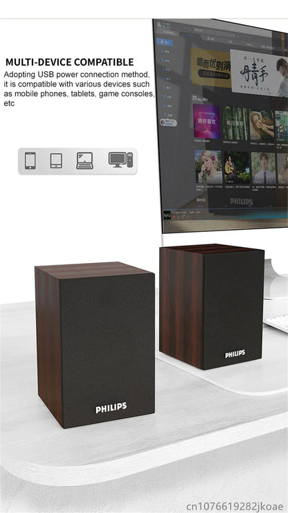 Philips SPA20 Bluetooth Speakers Outdoor Loudspeaker Music Player HiFi Stereo Sound Subwoofer for Computer Desktop Mobile Phone.