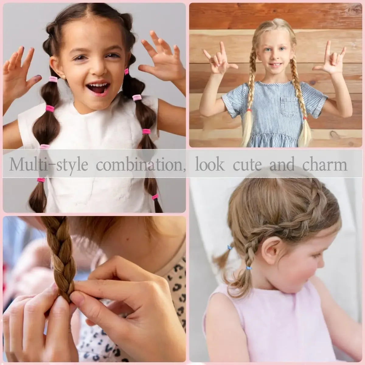Cute Simple Children's Hair Accessories Comb Set Hair Clips Hair Bands Creative Headwear Set Kids Fashion Accessory Bundle.