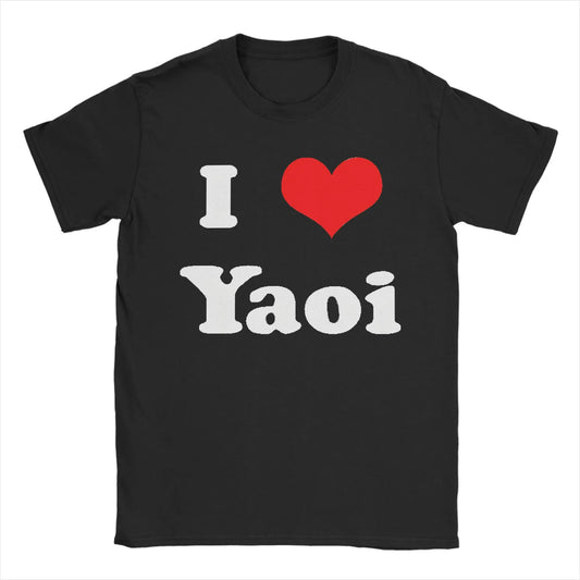 Funny I Love Yaoi T-Shirts Men O Neck Cotton T Shirt  Short Sleeve Tee Shirt Birthday Present Tops.
