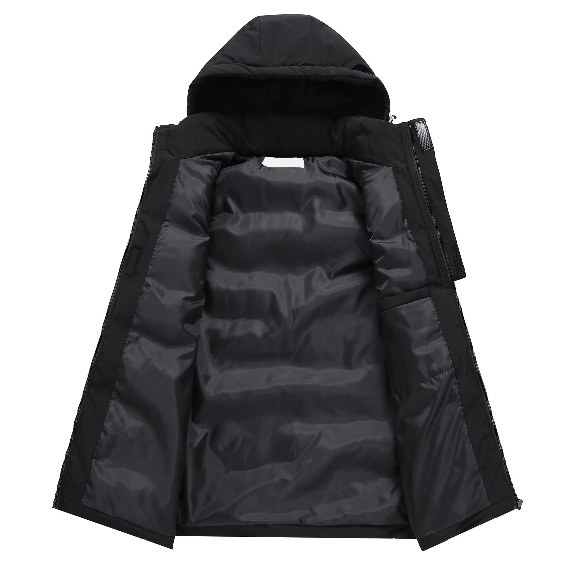 Compass Button Patch Style Men's Stand-up Collar Down Cotton Casual Vest Windproof Men's Jacket Slim Men's Hooded hat Wear.