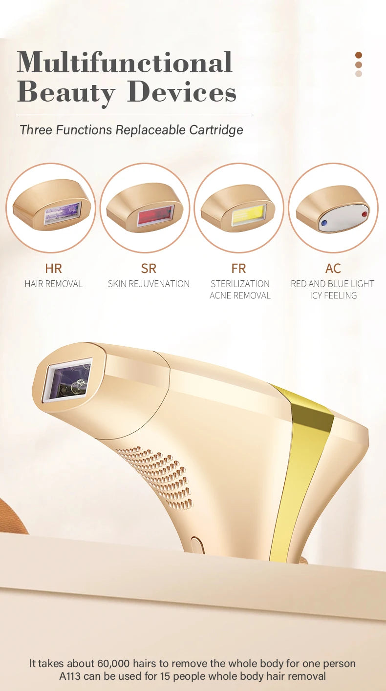 KODO 2025 High-end customization ice Laser Hair removal Laser Epilator Permanent IPL Painless Photoepilator 4 in 1 face and body.