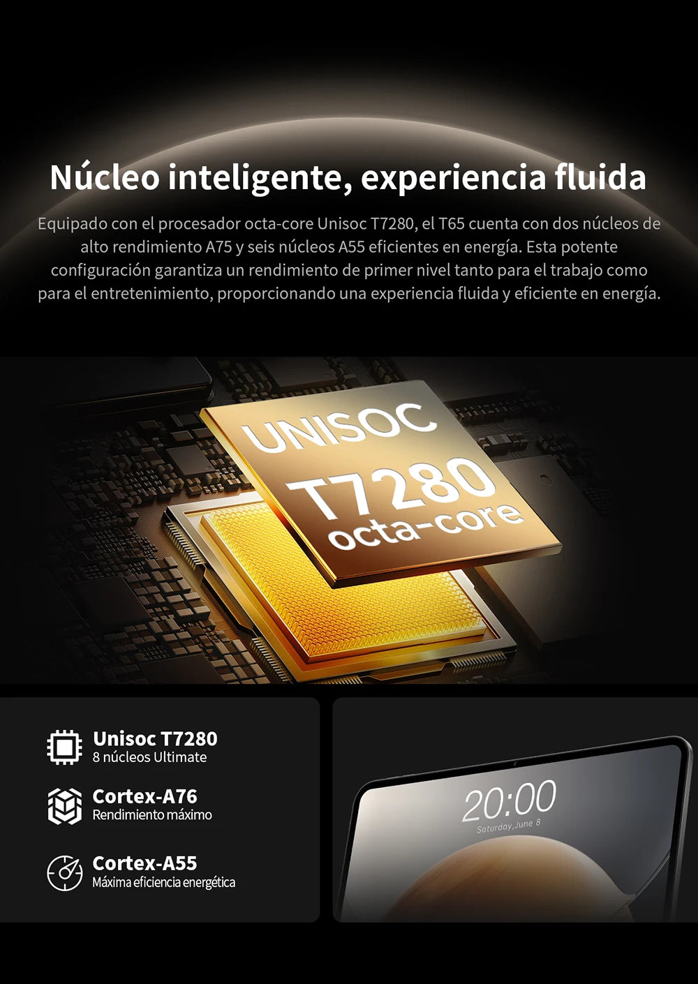 Teclast T65 13.4 inch Android 15 Tablet 1920x1200 120Hz T7280 8-Core Max 20GB RAM(8GB+12GB Expansion) 128GB ROM 4G LTE 8000mAh.