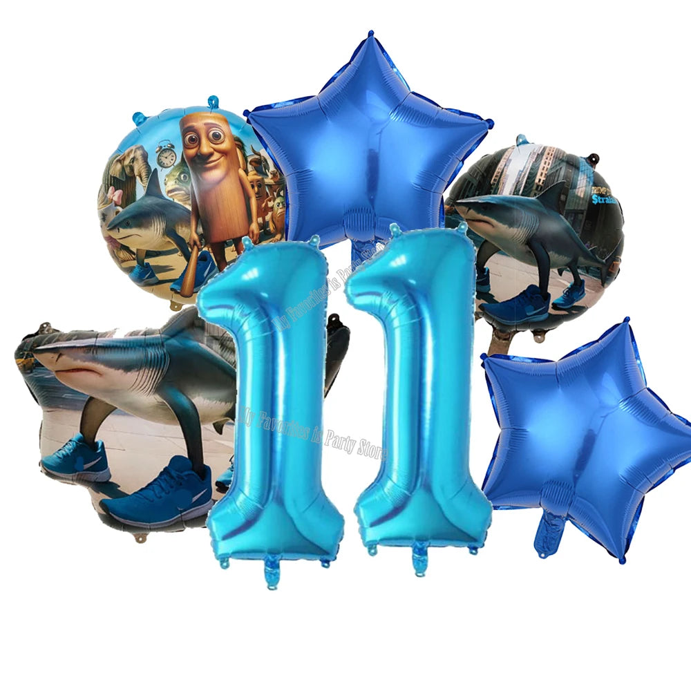 Italienisches Brainrot-Ballon-Set, Babyparty-Party-Ballon, Tralalero Tralala TungTungTungSahur-Luftballons, Dekoration, fotografische Requisite.