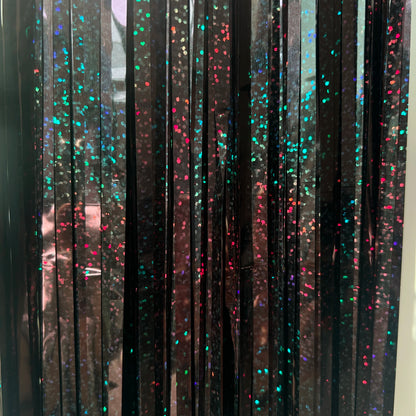 Günstig als Party, Metallic-Lametta-Folie, Fransenvorhänge, Hintergrund für Geburtstag, Silvester, Party, Foto, Hochzeit, Dekoration