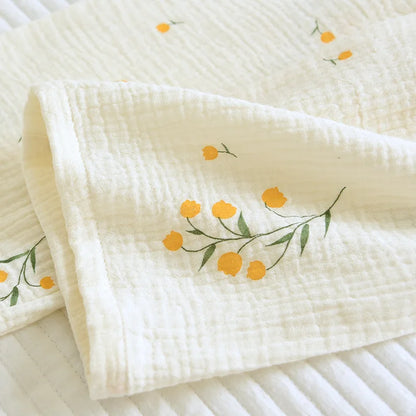 Neuer Sommer-Damen-Pyjama aus Baumwollkrepp, dreiteilig, kurzärmelig + Shorts + Hose, große Größe, einfacher Blumen-Pyjama, Heimservice-Anzug