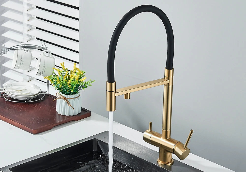 Black Grey Filtered Kitchen Faucet Water Filter Kitchen Faucets Filter Faucet Mixer Water Purification Water Drinking Water Taps