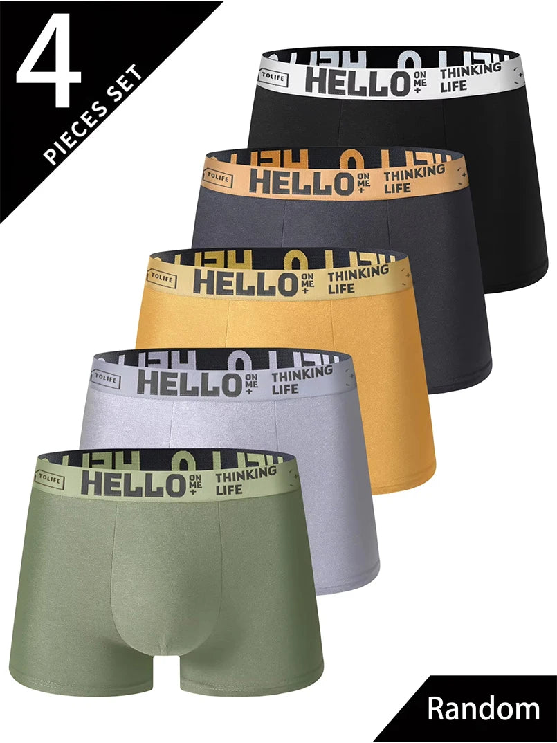    4 Teile/satz Zufällige männer Unterwäsche Mode Trendy Bequeme Weiche männer Boxer Briefs Slim Lose Fit Athleisure männer Hosen