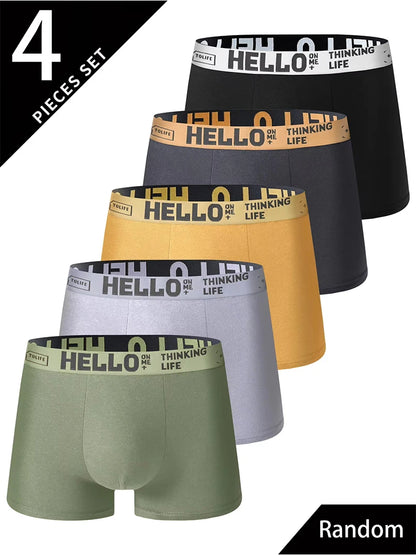    4 Teile/satz Zufällige männer Unterwäsche Mode Trendy Bequeme Weiche männer Boxer Briefs Slim Lose Fit Athleisure männer Hosen