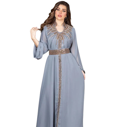 Floral Bedruckte Abaya Arabisch Langes Kleid Frauen Muslimischen Marokkanischen Kaftan Robe Golf Jalabiya Dubai Islam Türkei Kleider Ramadan Kleid