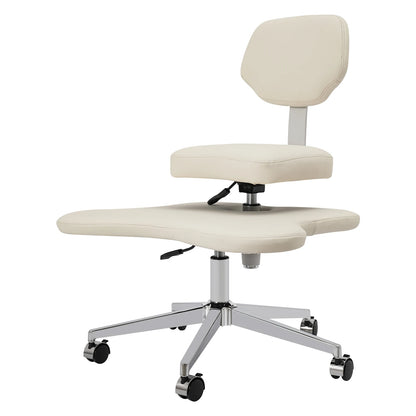 Cross Schreibtischstuhl mit Lordosenstütze |   Ergonomischer Bürostuhl |   Sitzhöhe und Fußpolster, verstellbarer Meditationsstuhl/Schwarz/Weiß