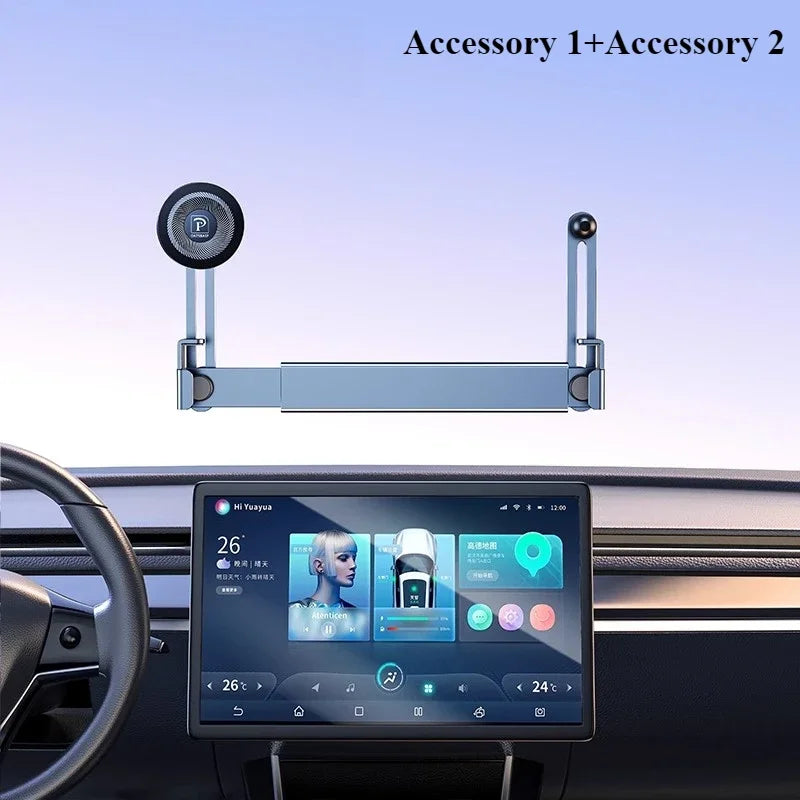 Oatsbasf Dual-position Car Screen Phone Holder Stand Metal Aluminum Adjustable for Tesla Model 3 Highland Y Car Accessories