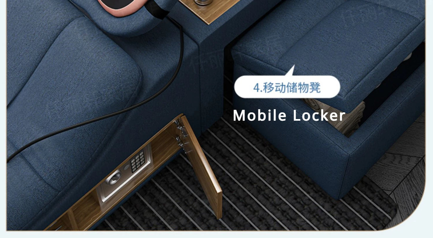 Nordic Smart Modulares Doppelbett Master Storage Luxus Designer Doppelbett Multifunktionale Leder Camas Ehe Möbel