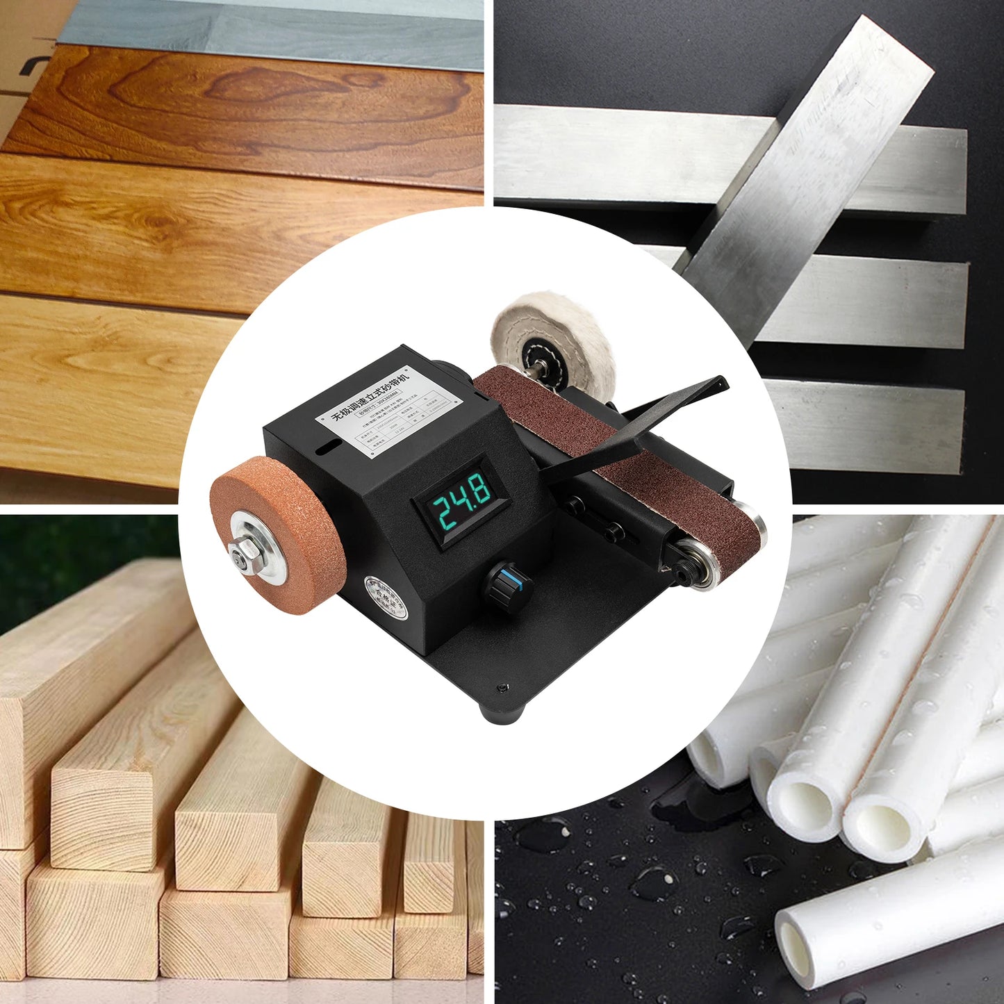 Elektrischer Mini-Bandschleifer zum Selbermachen, 350 W, für die Messerherstellung, Upgrade des Messerschärfs mit 10 Stück Schleifband