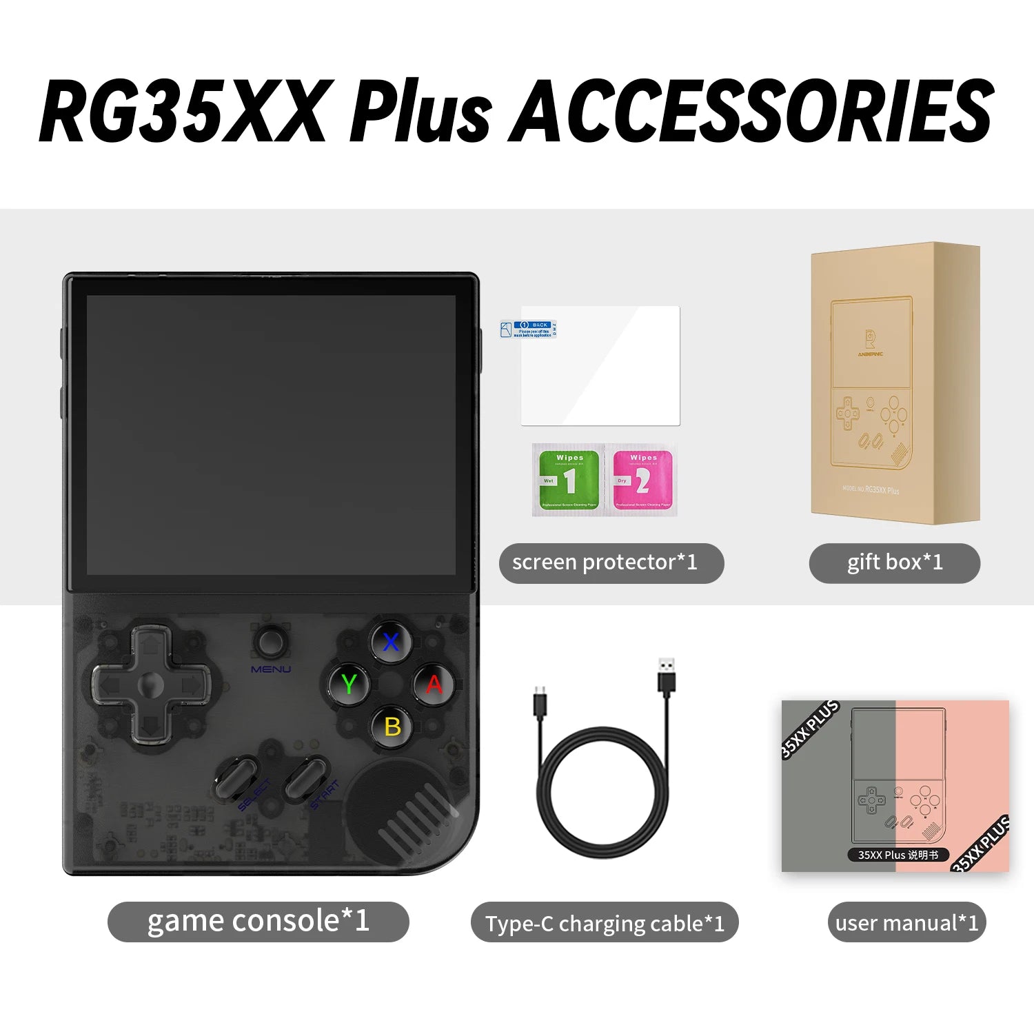 ANBERNIC RG35XX RG35XX PLUS Retro Handheld Game PlayerBuilt-in 64G TF 5000+ Classic Games Support-HDMI TV Portable Game Player.