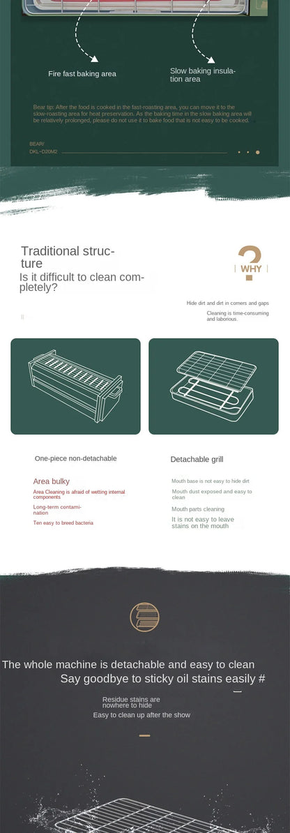 Household 220v Electric Oven Household Self-service Barbecue Oven Barbecue Mutton Kebabs Korean Small Multi- Function Indoor La.