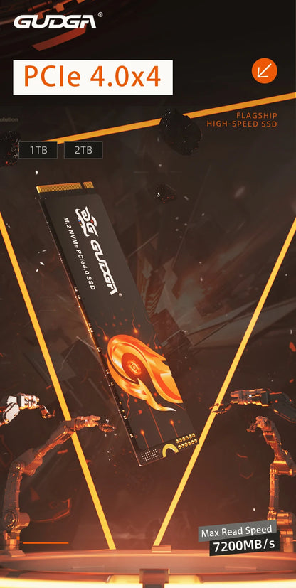 GUDGA-Internal Solid State Hard Drive PCIe 4.0 NVMe M.2 2280 1TB 2TB TLC SSD for PC PS5 Desktop Computer DIY Gamer.