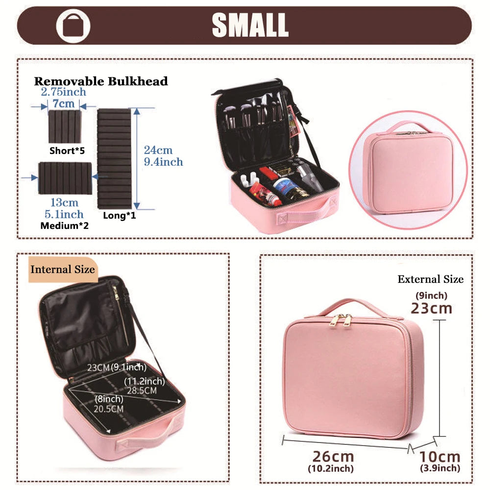 Three-layer Cosmetic Case Large Waterproof Oxford Cloth Manicure Makeup Toolbox,Travel Underwear Storage Box.