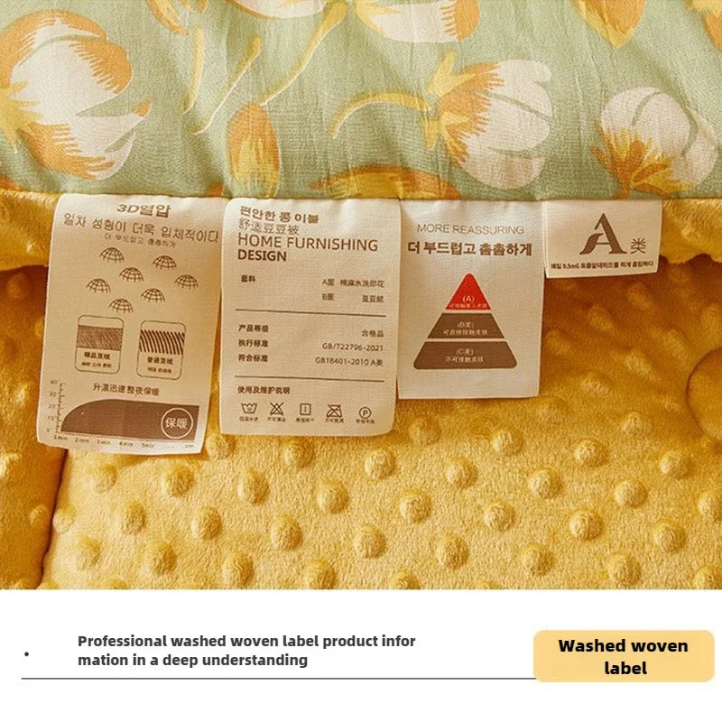 Home Textiles Comforter Stitch Printed Velvet Quilt Comforter Throw Blankets for Beds Winter Thicken Warm Quilt Core Bedding 이불.