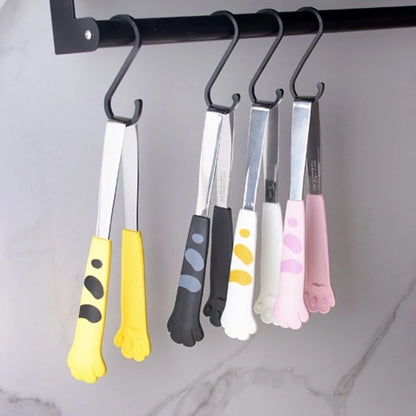 Sandwich grill clip Non dirty hand food baking clip Stainless steel salad bread barbecue clamp Cute cartoon cat paw dinner tongs.