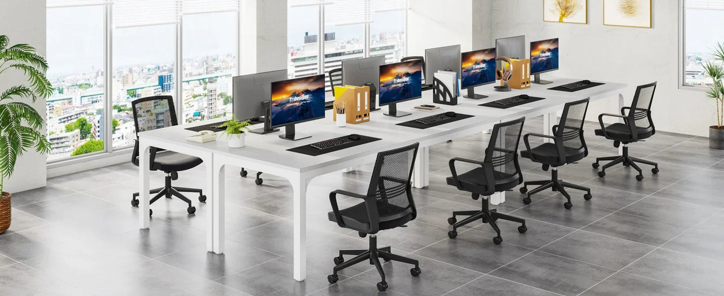 Tribesigns 78,7 Zoll extra langer Computertisch 2-Personen-Schreibtisch, doppelter langer Schreibtisch, Arbeitsplatz für das Heimbüro