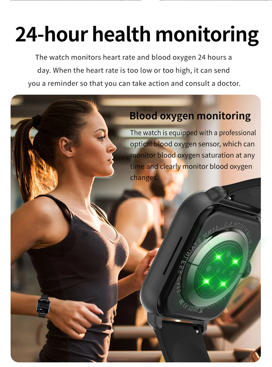 Smart Watch Women Man 1.85" HD Screen GPS Sport trajectory Heart Rate Health Watches Blood oxygen Men Smartwatch For Android IOS.