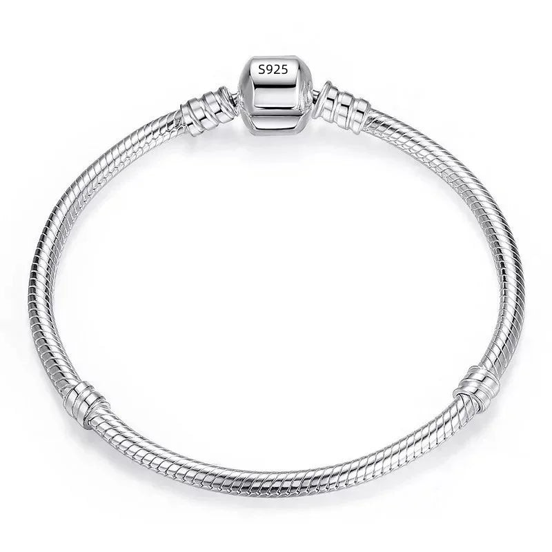 High quality bracelet 925 sterling silver classic bucket buckle bracelet fit original charm beads DIY women's jewelry Gifts.