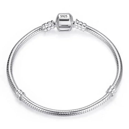 High quality bracelet 925 sterling silver classic bucket buckle bracelet fit original charm beads DIY women's jewelry Gifts.